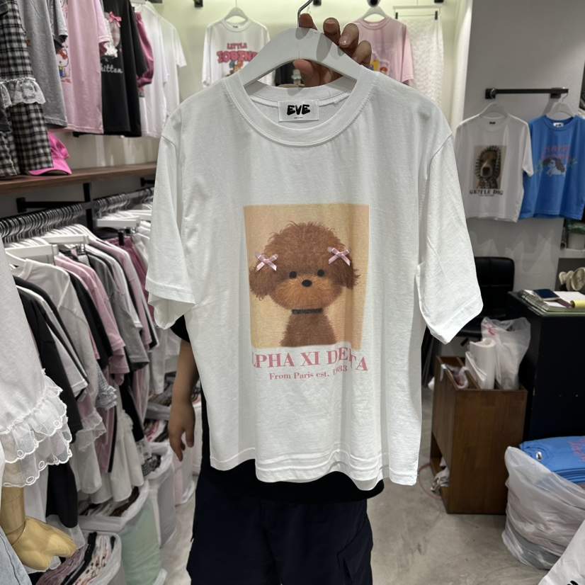 EVE韓國代購女士新品熱賣26夏季休閑人氣時尚職業T恤絲帶EVET恤