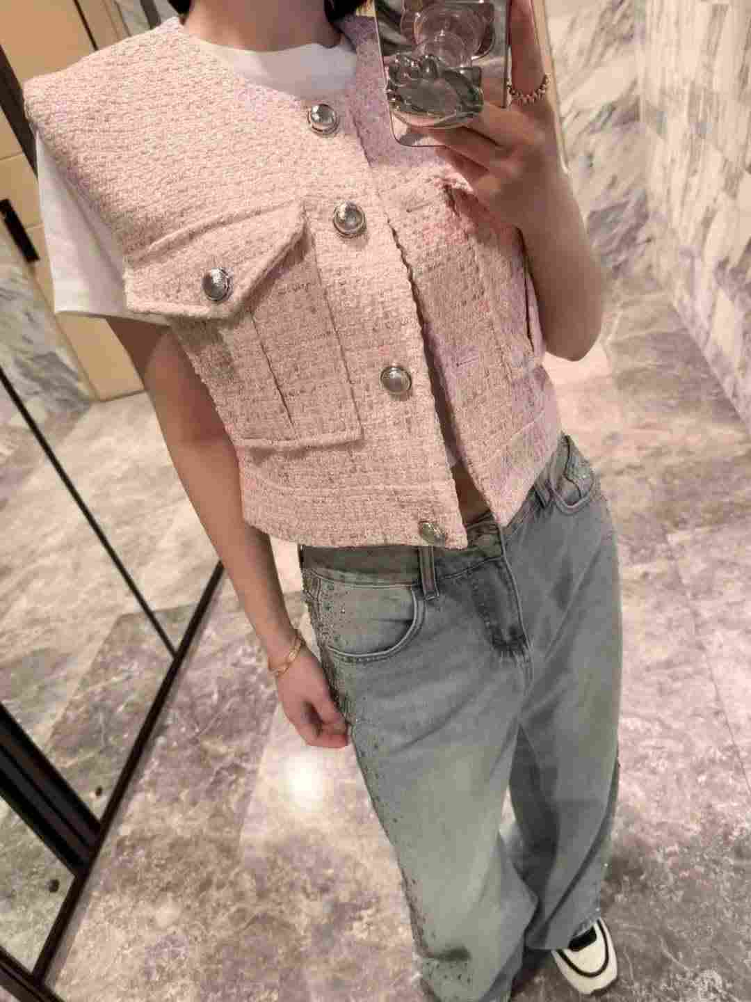 blinque韓國東大門直郵女士新品熱賣馬甲不含內搭粗花呢短款Mblinque馬甲