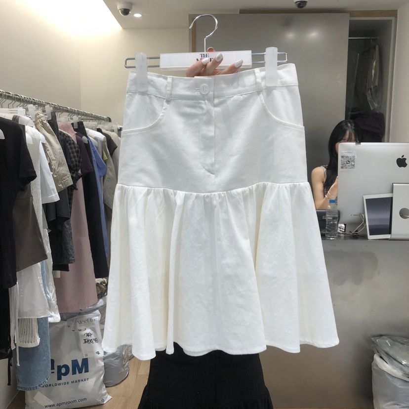 MEET ME韓國直郵女裝新品職業26春夏時尚半身裙中短裙亞麻MEET ME半身裙/中短裙