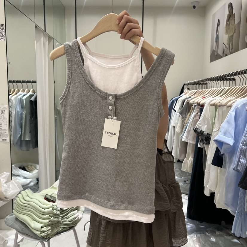 YUNBAL韓國直郵實拍女裝新品26夏季時尚吊帶背心雙層無袖YUNBAL吊帶/背心