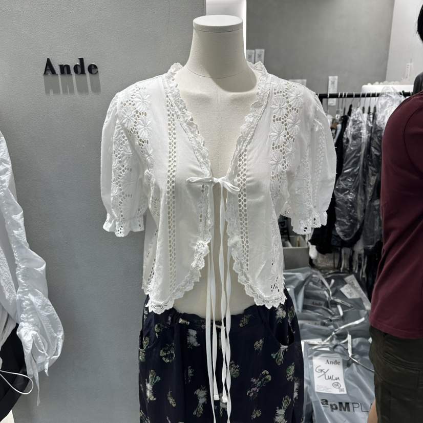ANDE韓國直郵女裝新品熱賣26春夏人氣職業時尚襯衫蕾絲衫Ande襯衫/蕾絲衫