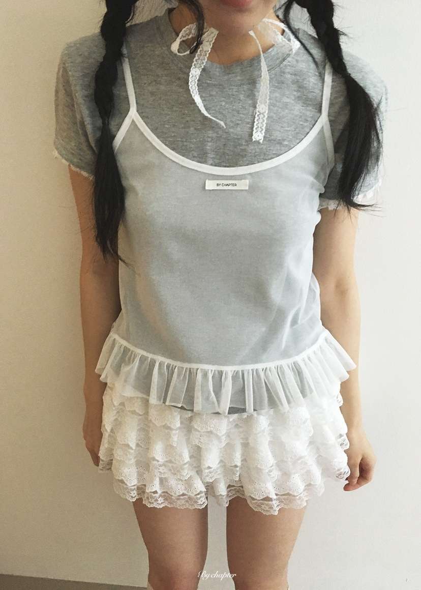 BY CHAPTER韓國東大門直郵女士新品26夏季26春夏套裝網狀套裝BY Chapter套裝