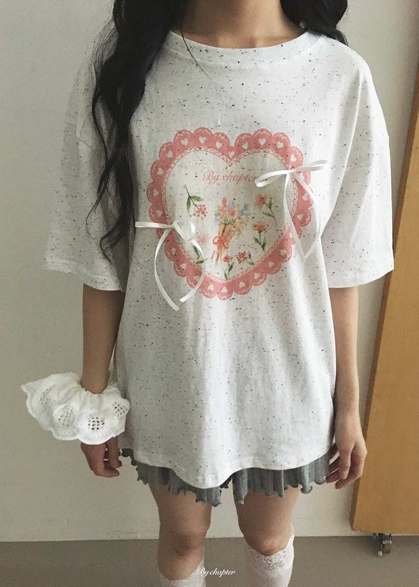 BY CHAPTER韓國東大門代購女士新品休閑時尚推薦T恤絲帶BY ChapterT恤