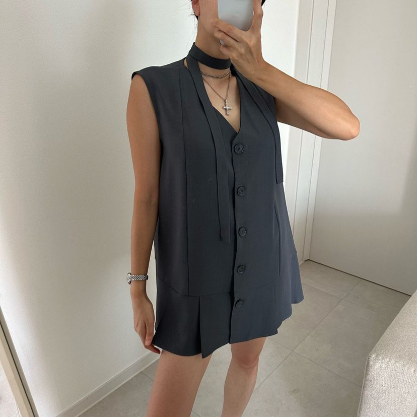 SOUIT韓國東大門代購女士新品人氣推薦26夏季連衣裙含腰繩褶裥SOUIT by mabel-L連衣裙