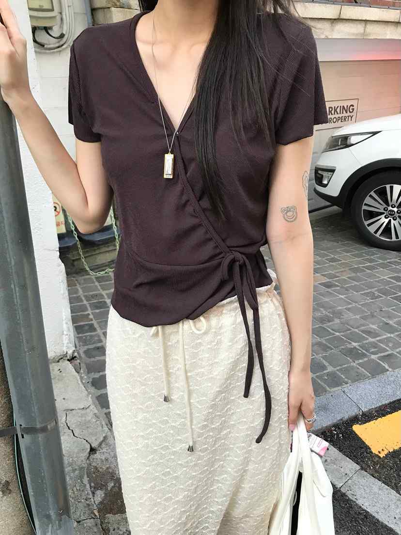 ESCHER韓國直郵女士新款26夏季推薦職業熱賣休閑人氣T恤LESCHERT恤