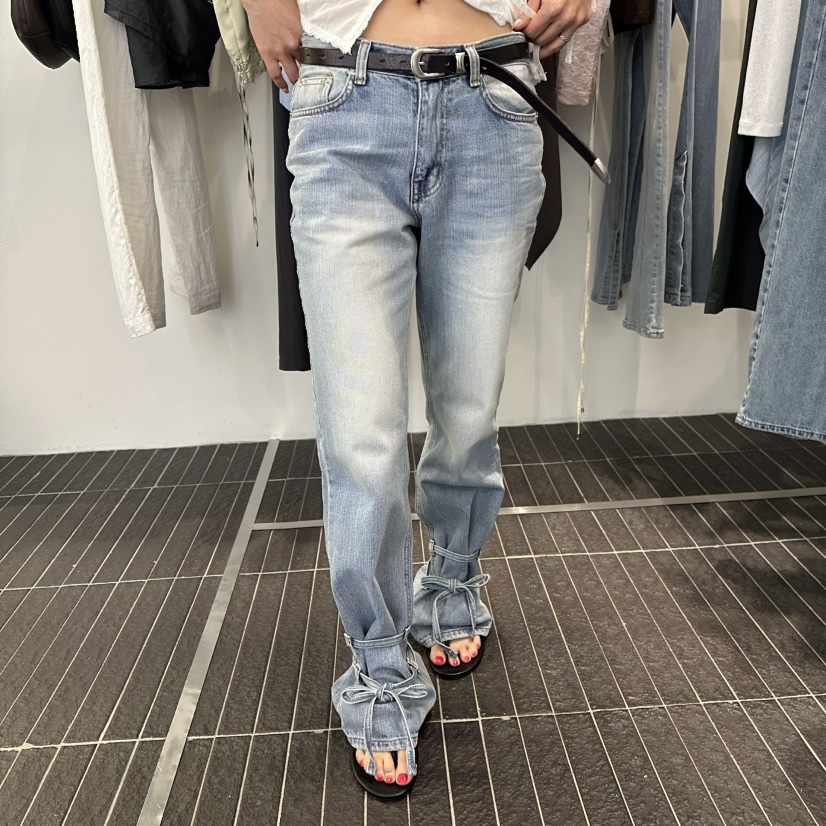 FIND-P韓國直郵女士新品人氣推薦26夏季職業牛仔褲不含腰帶FIND-P牛仔褲