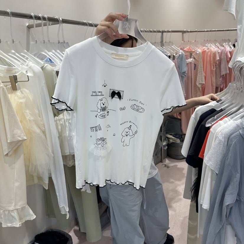 MIMME/LOOKK韓國代購女士新品推薦26春夏26夏季人氣T恤絲帶MIMME/LOOKKT恤
