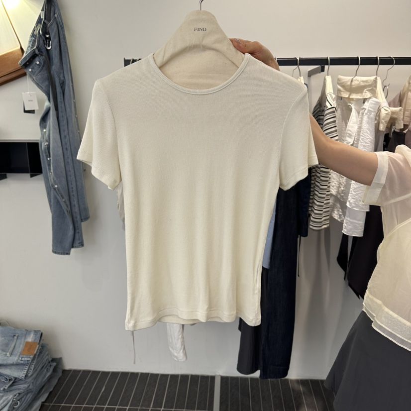 FIND-P韓國代購女裝新品熱賣時尚26夏季休閑人氣T恤羅紋FIND-PT恤