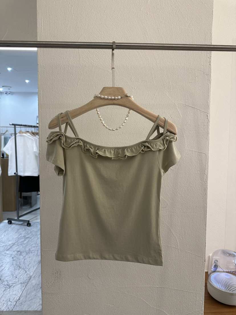 BPLAN韓國代購女士新品26夏季推薦人氣時尚襯衫蕾絲衫露肩BPLAN襯衫/蕾絲衫