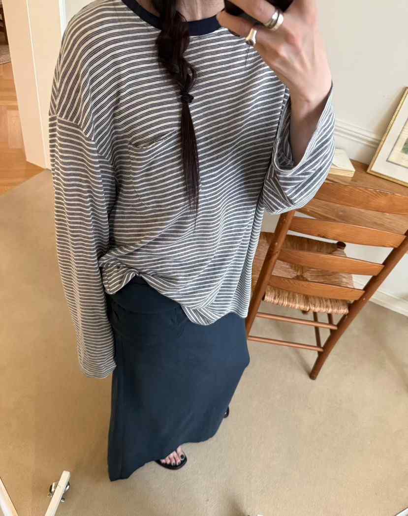 TUG韓國代購女裝新款26夏季26春夏休閑熱賣時尚長袖T恤條紋TUG長袖T恤