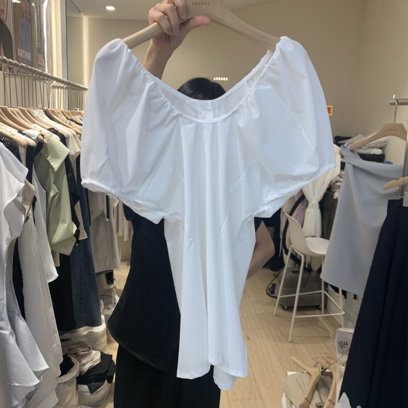 ARCHER韓國東大門直郵女裝新品26春夏襯衫蕾絲衫泡泡袖雙面ARCHER襯衫/蕾絲衫