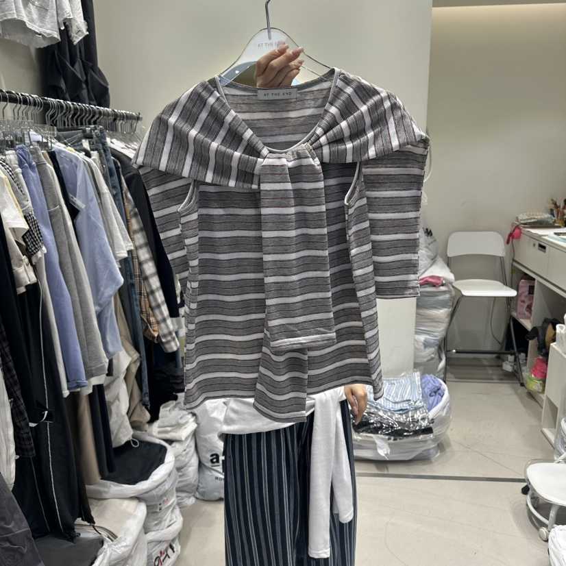 AT THE END韓國代購女裝新品職業26夏季休閑時尚套裝披肩SAT THE END套裝