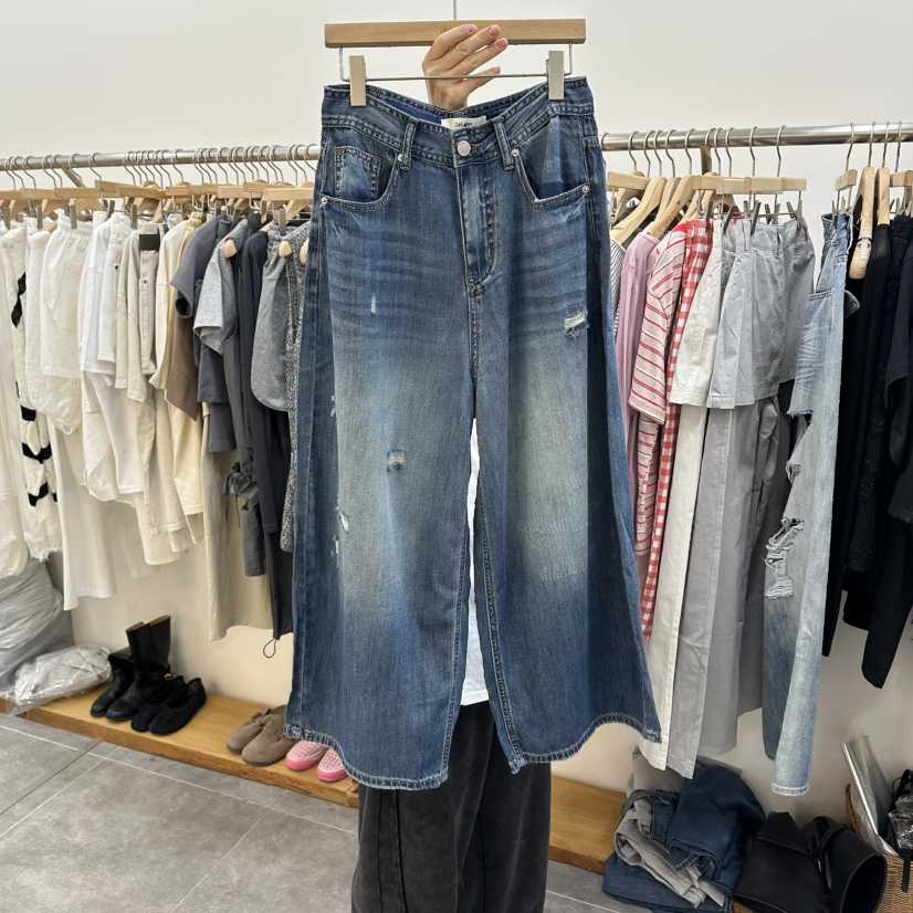 DELIGHT-L韓國東大門直郵女裝新品職業26春夏牛仔褲復古DELIGHT-L牛仔褲
