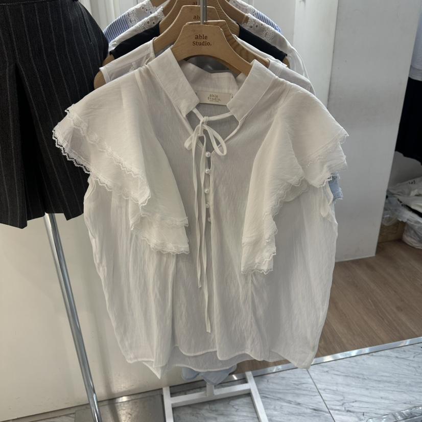 ABLESTUDIO韓國東大門代購女裝新品26夏季休閑襯衫蕾絲衫ABLESTUDIO襯衫/蕾絲衫