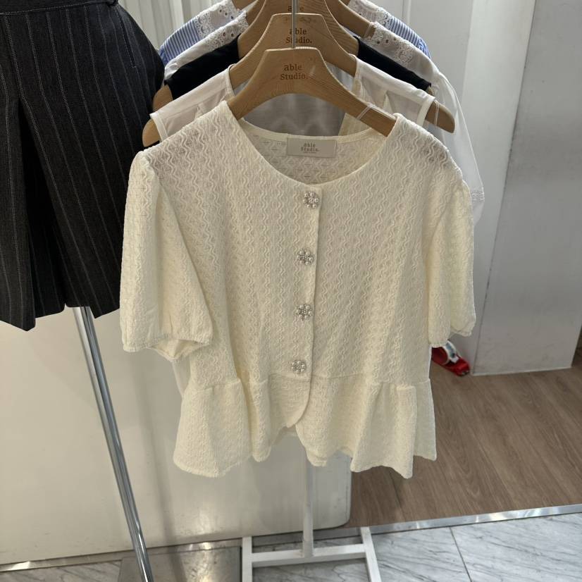 ABLESTUDIO韓國直郵實拍女士新品人氣休閑時尚襯衫蕾絲衫ABLESTUDIO襯衫/蕾絲衫