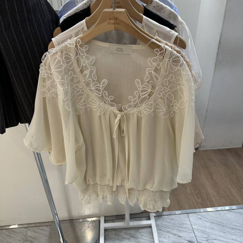 ABLESTUDIO韓國直郵女裝新品26春夏休閑推薦時尚襯衫蕾絲衫ABLESTUDIO襯衫/蕾絲衫