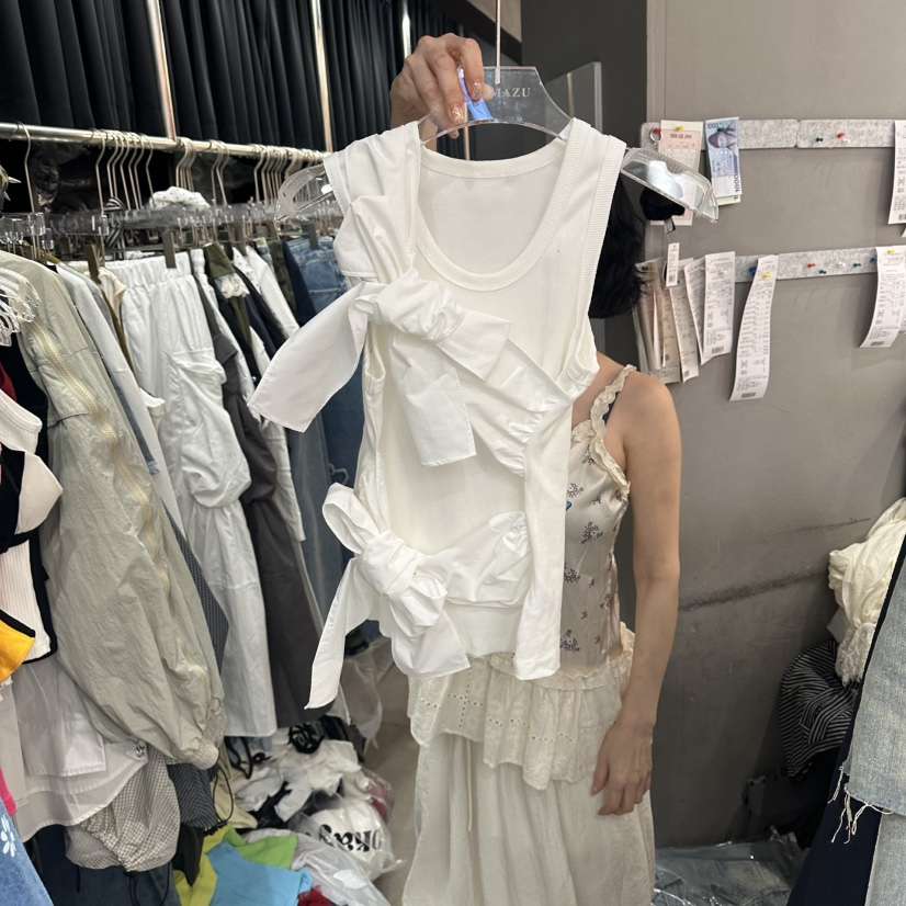 MOMAZU韓國代購女裝新品休閑職業人氣推薦吊帶背心無袖緞帶MOMAZU吊帶/背心