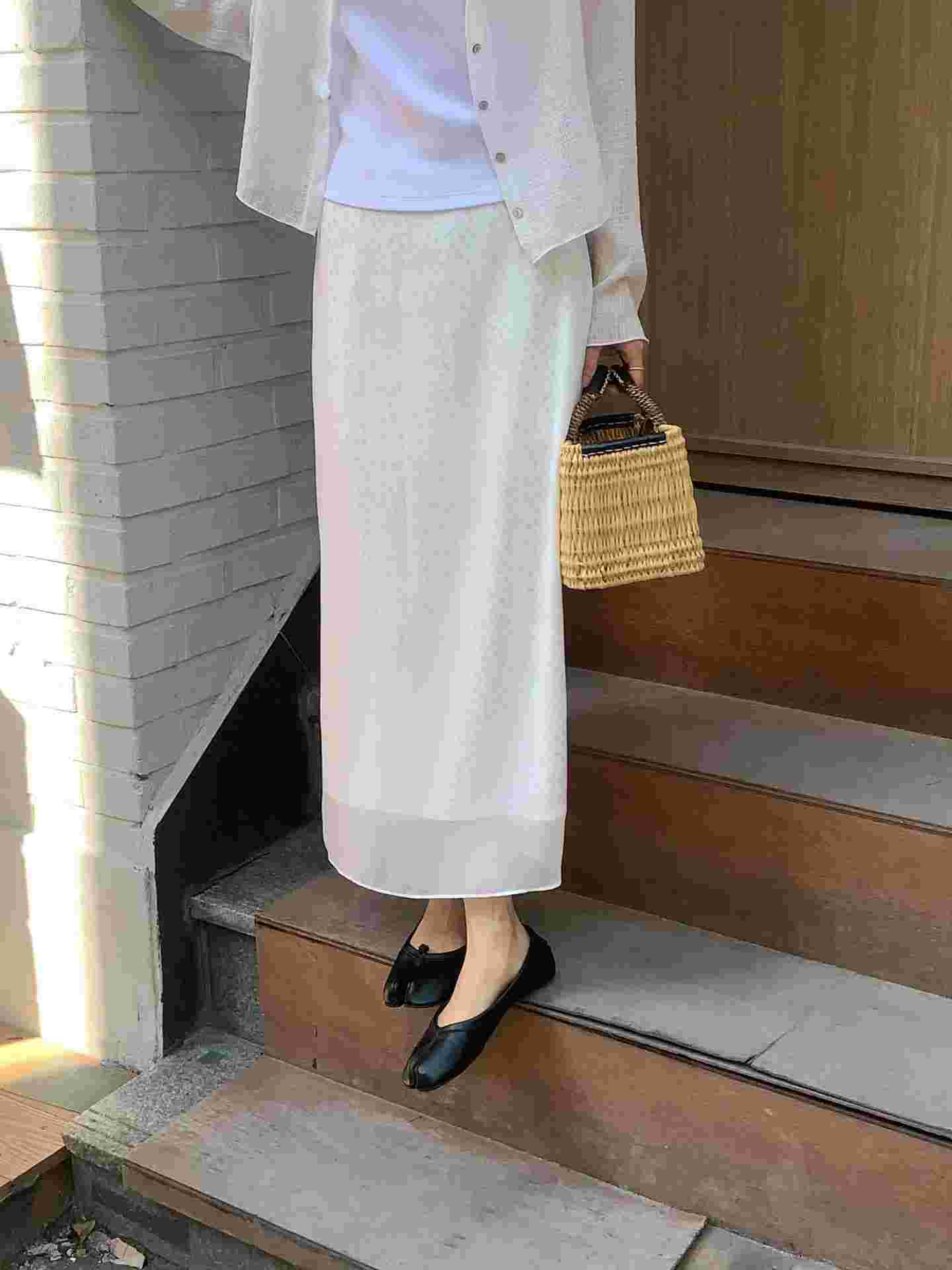 FLAT WHITE韓國直郵實拍女裝新款26夏季26春夏推薦長裙LSFLAT WHITE/SORBET長裙