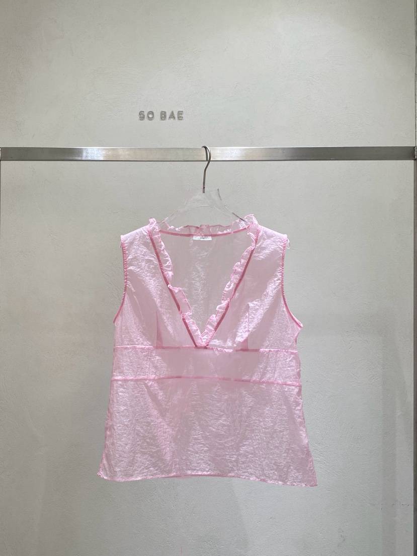 SO BAE韓國直郵女士新品26夏季人氣職業吊帶背心荷葉邊無袖SO BAE吊帶/背心