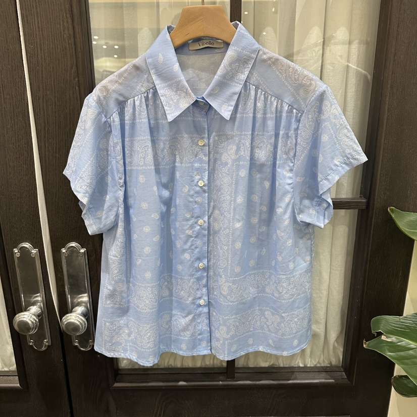 VIBELLE韓國東大門直郵女士新款26春夏休閑人氣襯衫蕾絲衫LVIBELLE襯衫/蕾絲衫
