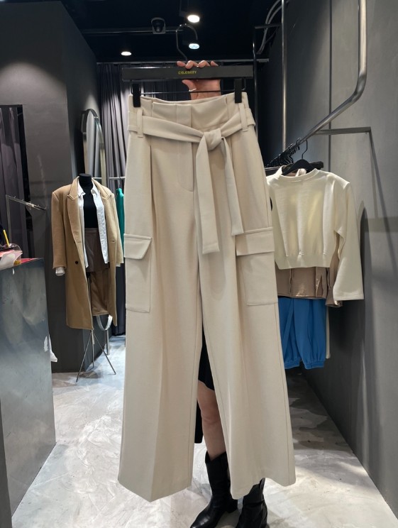 CELEBRITY-A韓國直郵實拍女裝新品休閑休閑褲含腰帶打折CELEBRITY-A休閑褲