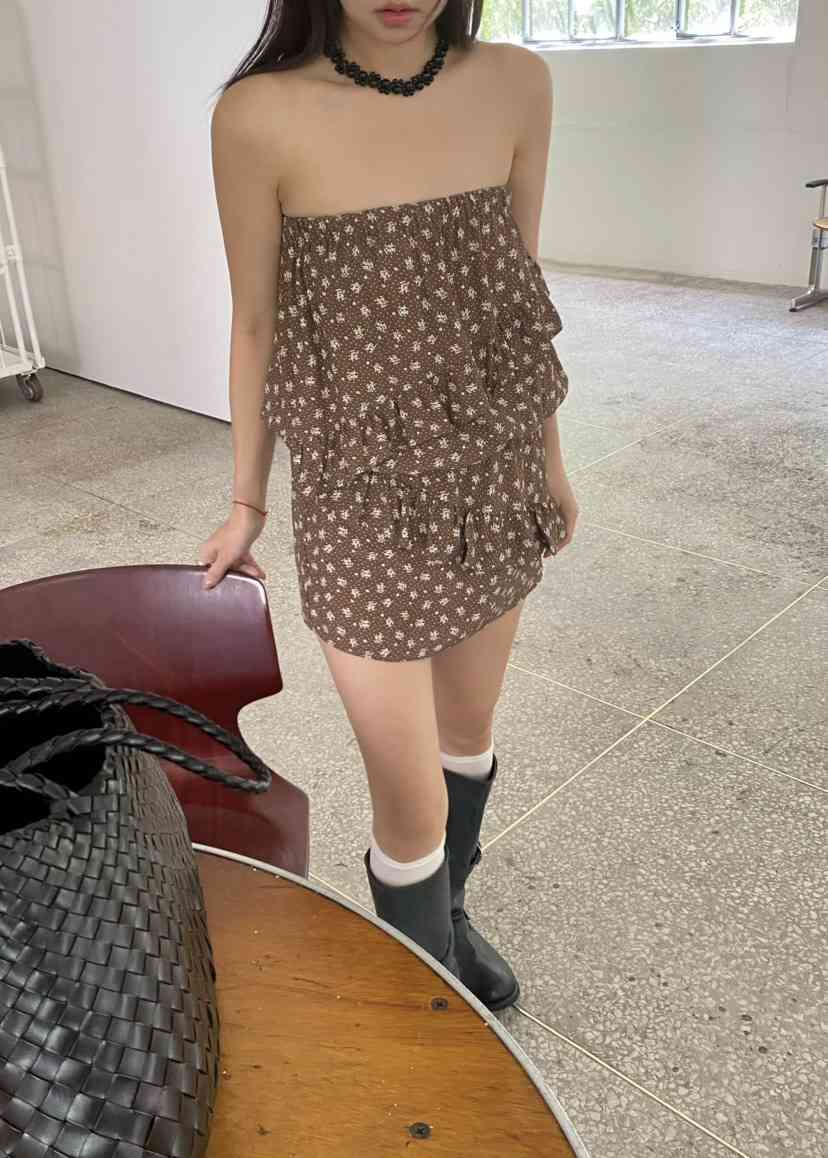 OUPPT韓國直郵女裝新款休閑26夏季時尚熱賣連衣裙不含屁簾OUPPT連衣裙