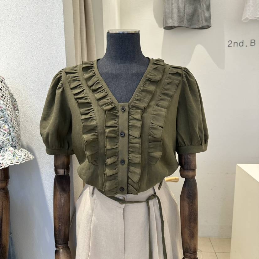 2nd B-S韓國代購女裝新品職業時尚推薦熱賣襯衫蕾絲衫亞麻2nd B-S襯衫/蕾絲衫
