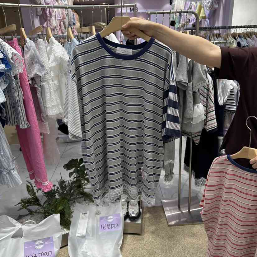 VIRUS韓國代購女裝新品26春夏休閑26夏季人氣職業T恤拼色VIRUST恤