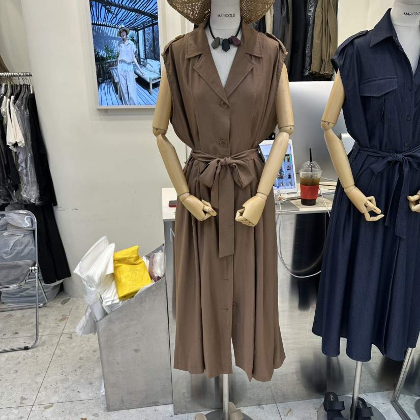 MARIGOLD韓國代購女裝新款職業26夏季熱賣時尚連衣裙含腰帶MARIGOLD連衣裙