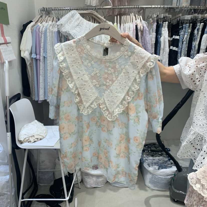 YARD韓國代購女裝新品休閑推薦26春夏職業時尚襯衫蕾絲衫YARD襯衫/蕾絲衫