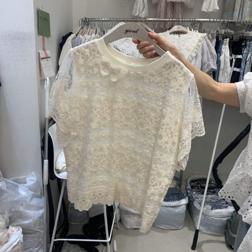 YARD韓國直郵實拍女士新品時尚休閑26夏季26春夏襯衫蕾絲衫YARD襯衫/蕾絲衫