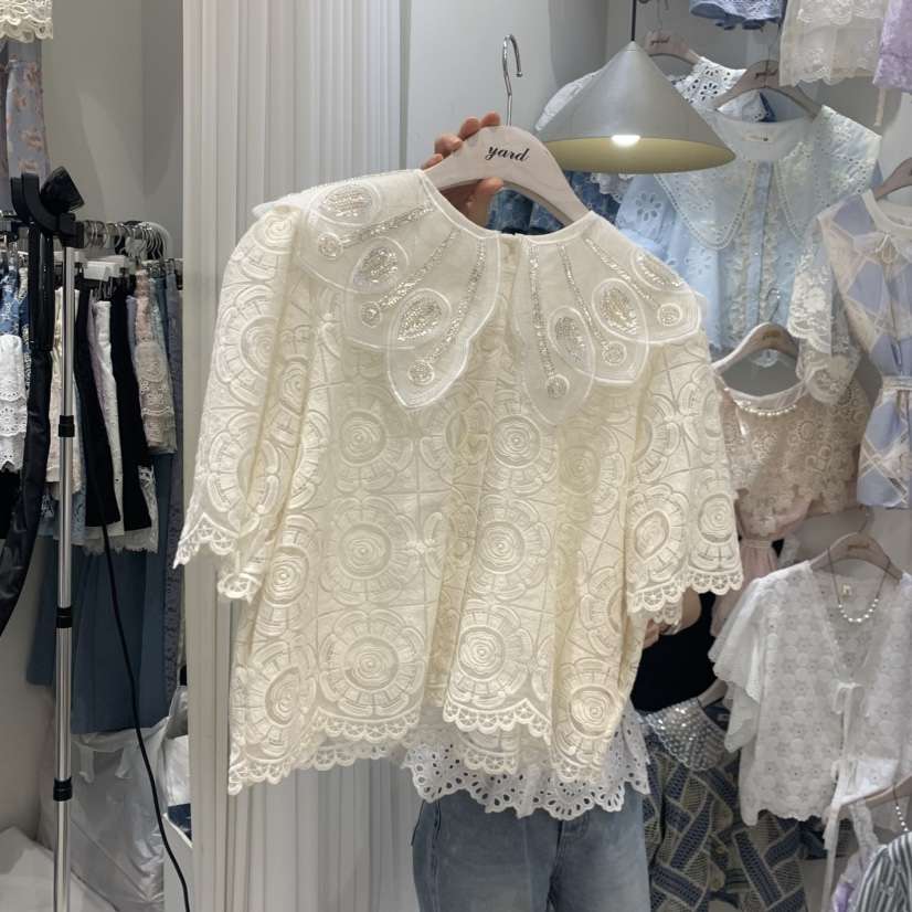 YARD韓國代購女士新款推薦休閑人氣26夏季時尚襯衫蕾絲衫YARD襯衫/蕾絲衫