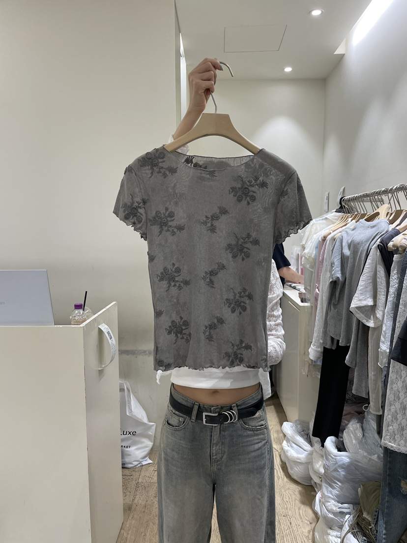 FLOWER-L韓國直郵女裝新品26夏季時尚推薦休閑人氣職業T恤FLOWER-LT恤