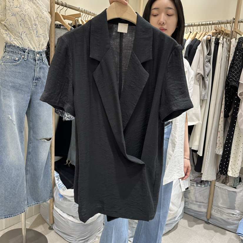 VINTAGE VIBE韓國直郵實拍女裝新品休閑推薦26夏季夾克亞麻布VINTAGE VIBE夾克