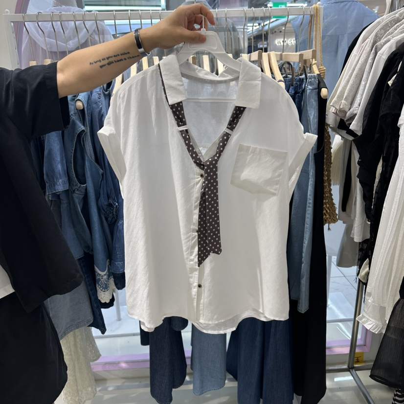 JH.STUDIO-Q韓國直郵實拍女裝新品職業襯衫蕾絲衫含領帶圍巾JH.STUDIO-Q襯衫/蕾絲衫