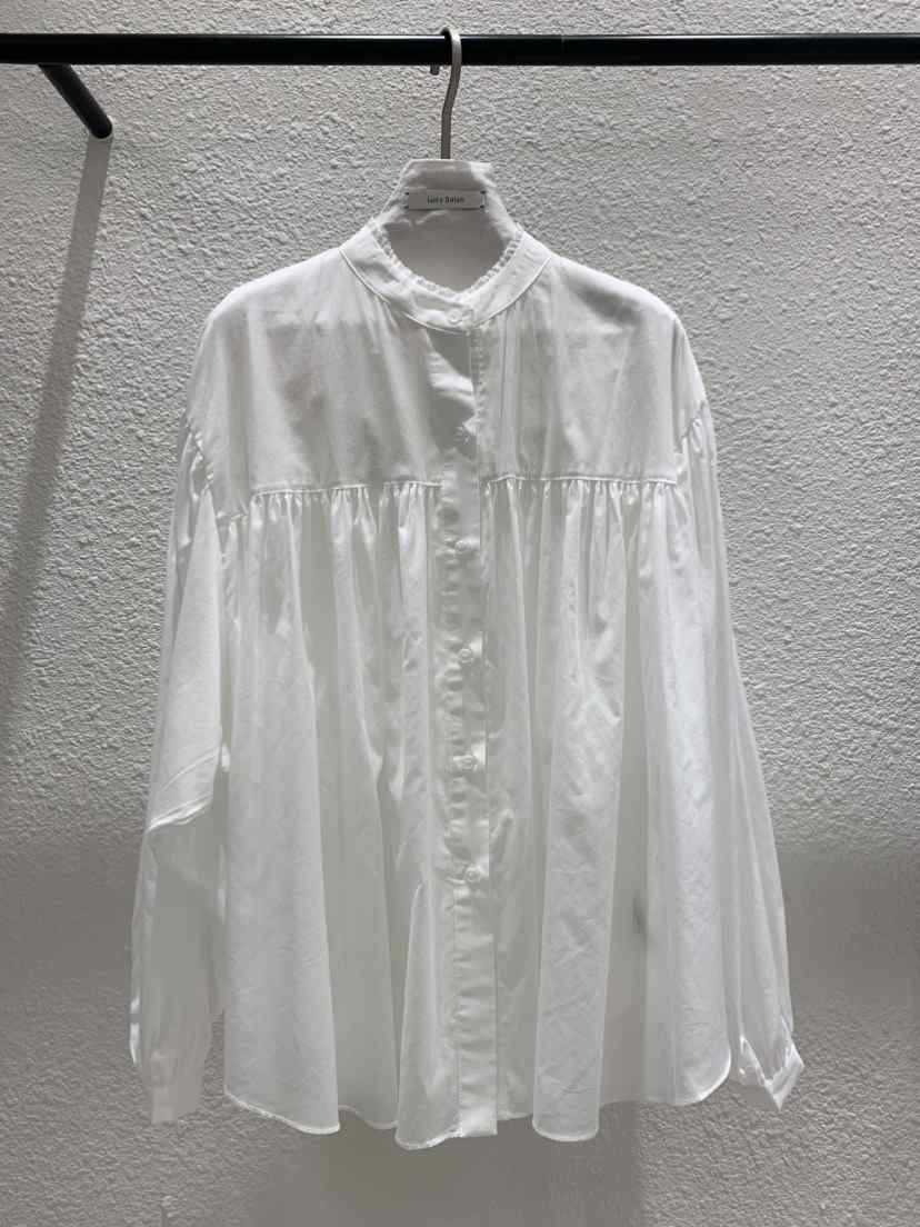 LUCY SALON韓國直郵實拍女裝新品26春夏襯衫蕾絲衫高領褶皺LUCY SALON襯衫/蕾絲衫