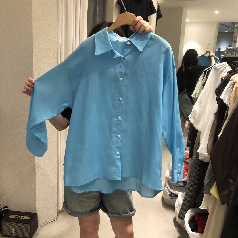 SSEMIENNE韓國直郵女士新品職業26夏季襯衫蕾絲衫柔軟亞麻SSENIQUE/SSEMIENNE襯衫/蕾絲衫
