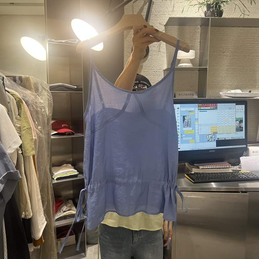 B_GARDER東大門實拍韓國女裝新款26春夏吊帶背心透視無袖B.GARDER吊帶/背心