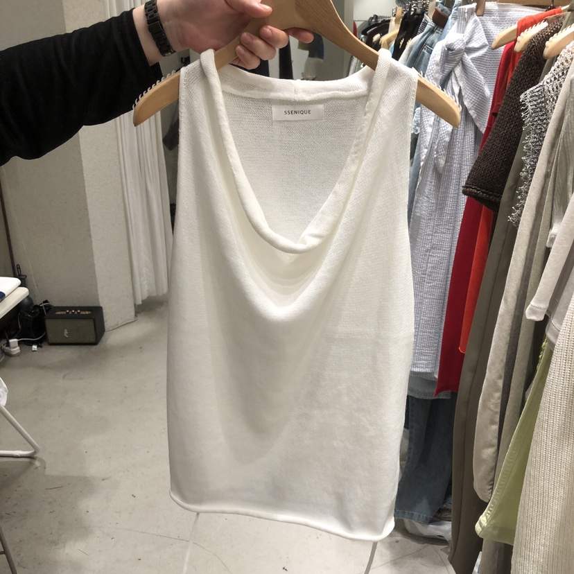 SSEMIENNE韓國東大門代購女裝新品26春夏吊帶背心垂褶針織含腰繩SSENIQUE/SSEMIENNE吊帶/背心