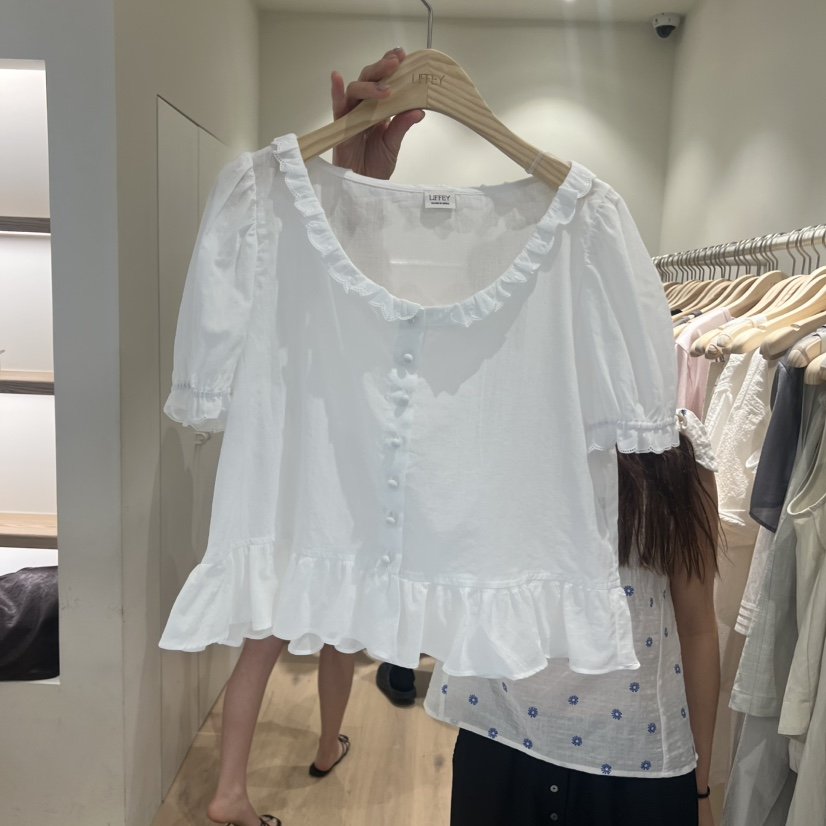LIFFEY韓國代購女裝新品推薦26夏季職業熱賣26春夏襯衫蕾絲衫LIFFEY襯衫/蕾絲衫
