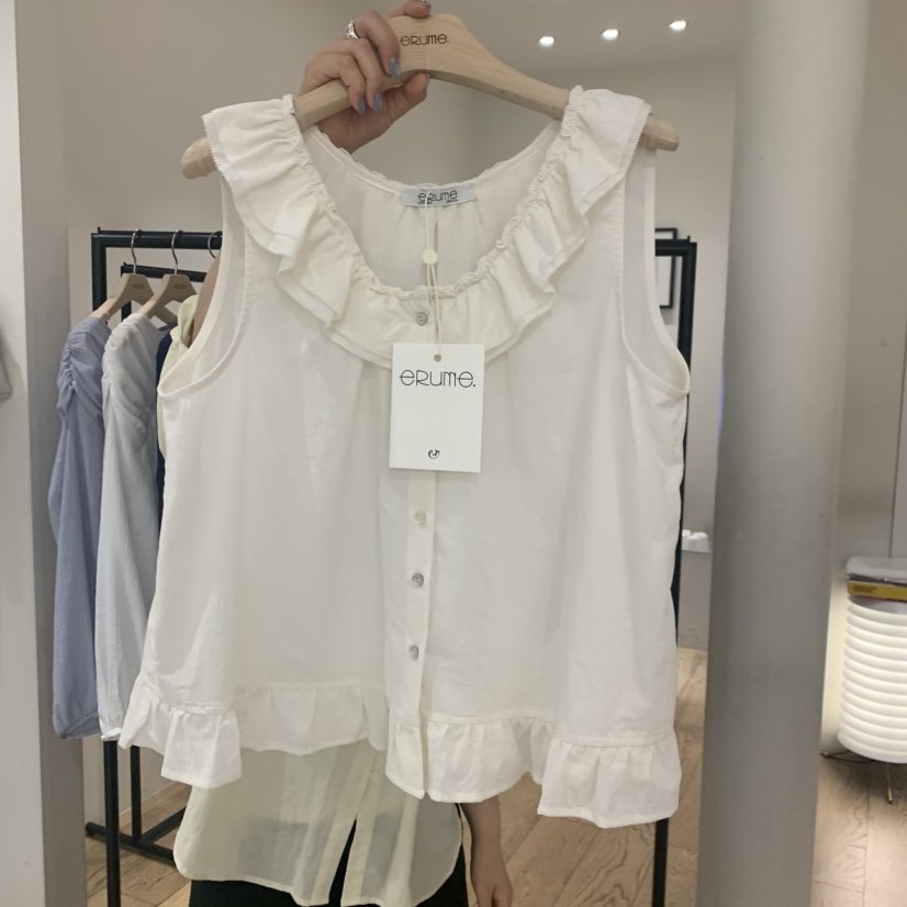 ERUME韓國東大門代購女士新品休閑26夏季職業吊帶背心褶皺ERUME吊帶/背心
