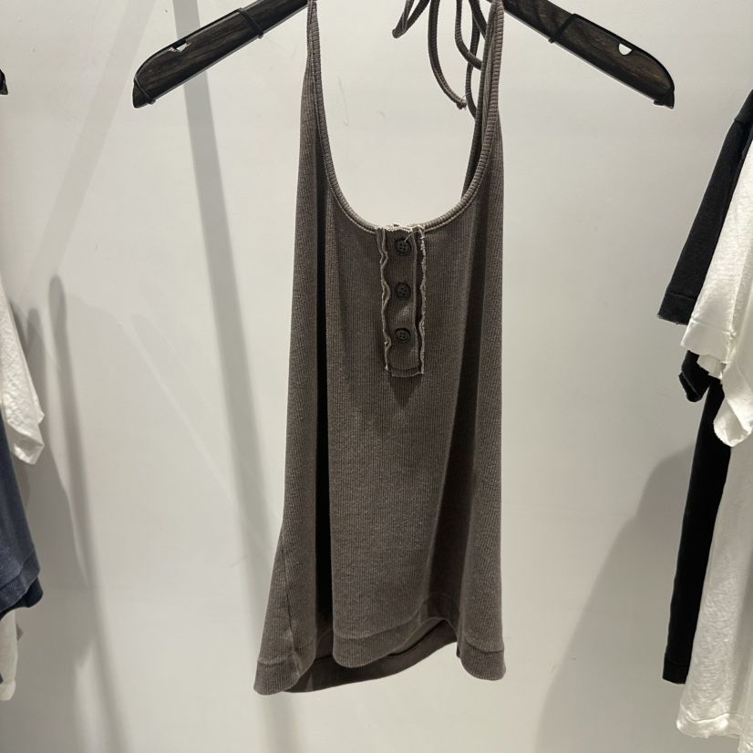 JANE BIRKIN韓國代購女裝新款26春夏吊帶背心復古無袖紐扣JANE BIRKIN設計師品牌吊帶/背心