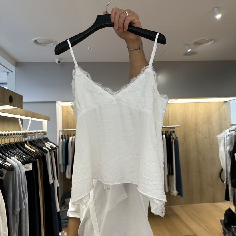 LEFANCY韓國東大門直郵女裝新款熱賣吊帶背心蕾絲褶皺無袖LEFANCY吊帶/背心