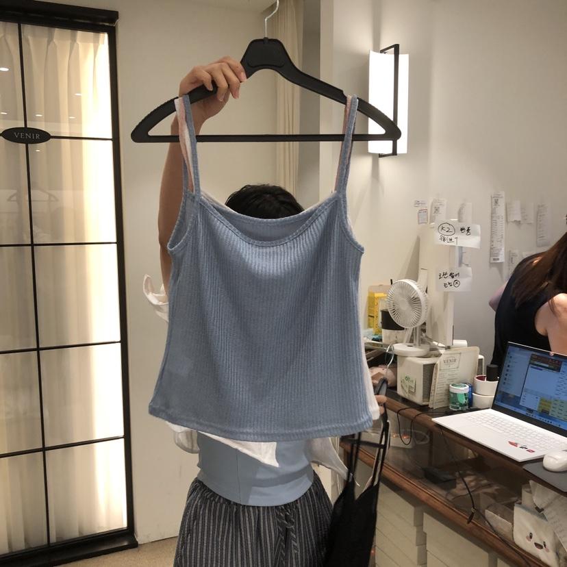 VENIR-a韓國直郵女士新品熱賣26春夏時尚26夏季吊帶背心羅紋VENIR-a吊帶/背心