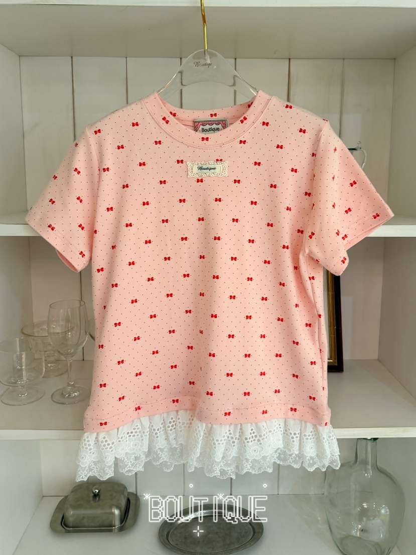 BOUTIQUE-L韓國東大門代購女裝新品熱賣職業人氣T恤絲帶BOUTIQUE-LT恤