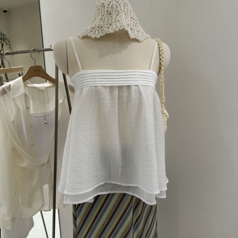 GRACIA韓國直郵實拍女裝新品熱賣休閑26夏季吊帶背心蕾絲褶裥GRACIA吊帶/背心