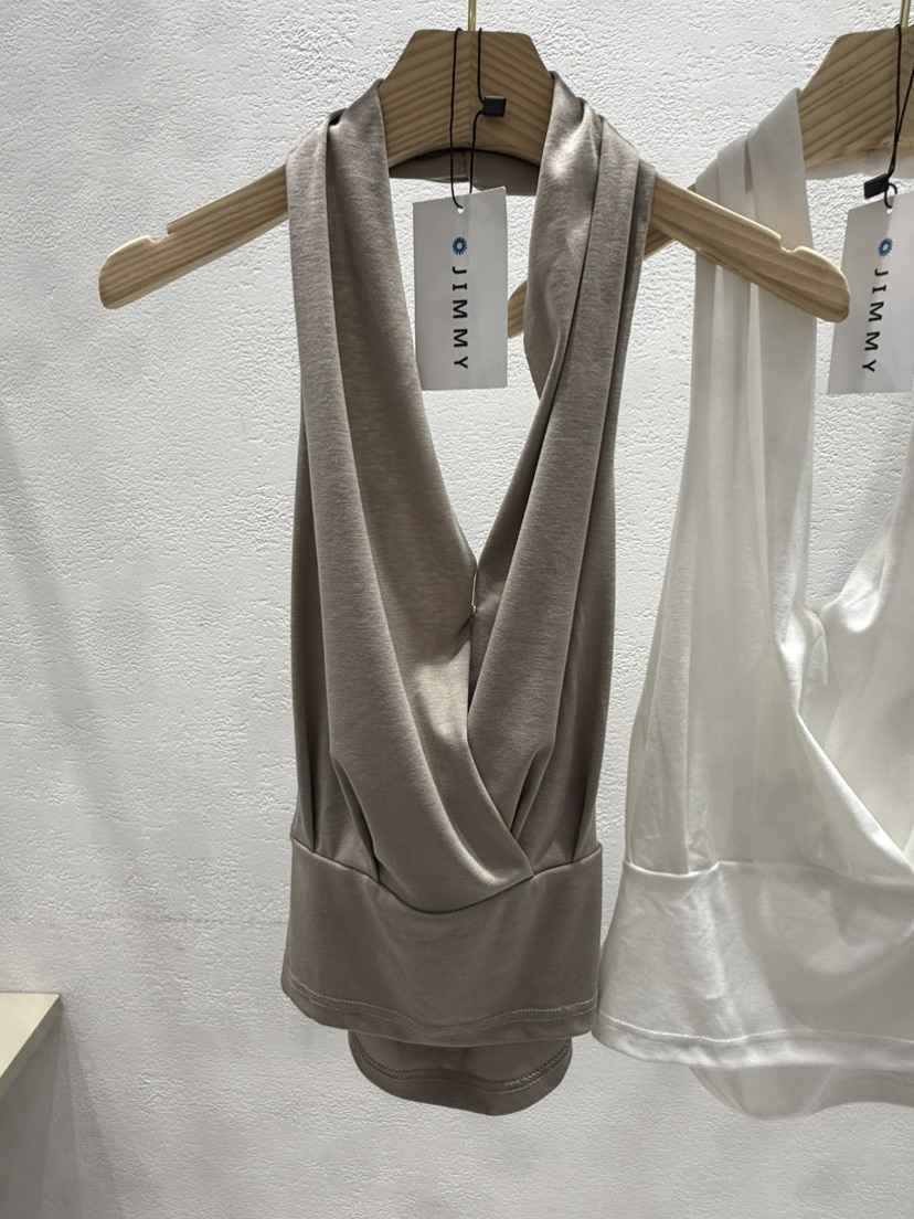 JIMMY東大門實拍韓國女裝新品推薦人氣熱賣職業吊帶背心褶皺JIMMY/REMAKE吊帶/背心