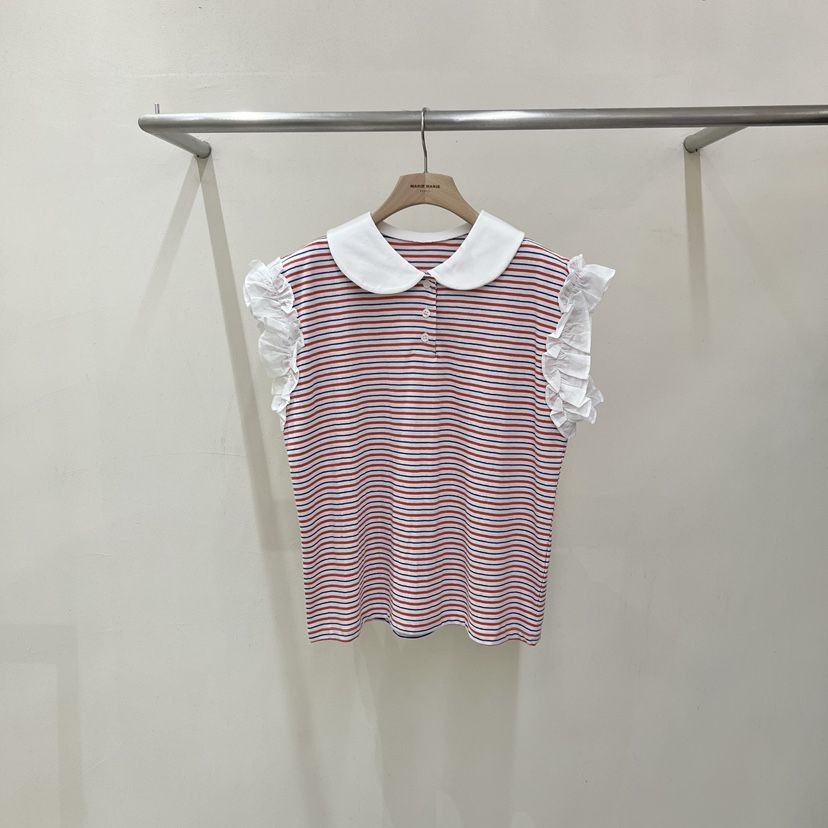 MARIE MARIE東大門實拍韓國女裝新品時尚職業熱賣T恤荷葉邊MARIE MARIET恤