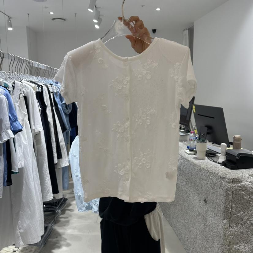 NEROLI 36韓國東大門直郵女裝新品職業人氣熱賣26夏季T恤刺繡NEROLI 36T恤