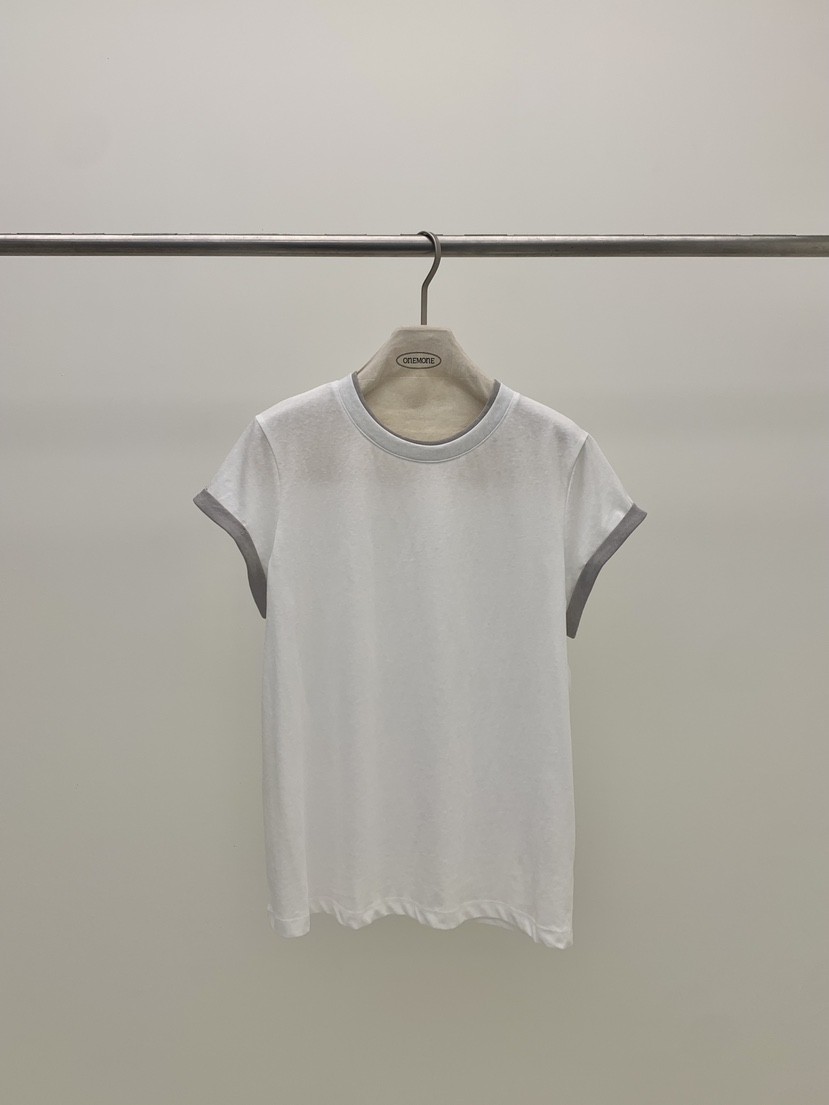 ONE MONE韓國東大門直郵女士新品熱賣26春夏人氣T恤撞色ONE MONET恤